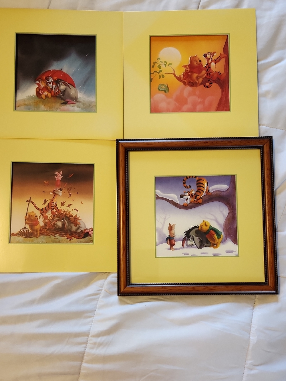 Disney Winnie the Pooh Art Prints Of Four Seasons - Set of 4